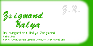 zsigmond malya business card